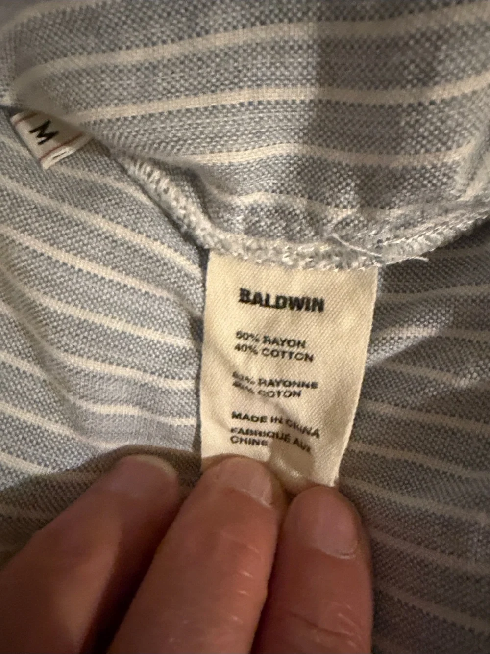 Baldwin Casual Striped Short-Sleeve Shirt - Light Blue size M - Picture 5 of 5